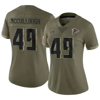 Limited Liam McCullough Women's Atlanta Falcons 2022 Salute To Service Jersey - Olive