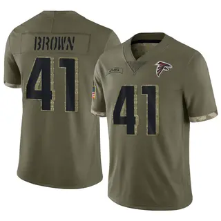 Limited Spencer Brown Men's Atlanta Falcons 2022 Salute To Service Jersey - Olive