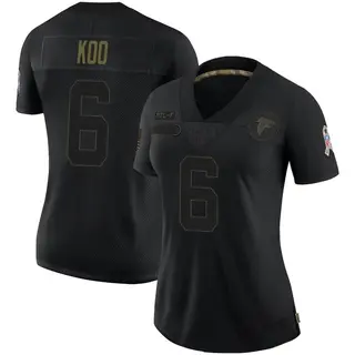 Limited Younghoe Koo Women's Atlanta Falcons 2020 Salute To Service Jersey - Black