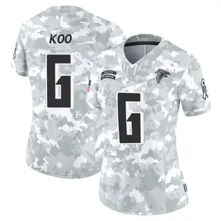 Limited Younghoe Koo Women's Atlanta Falcons 2024 Salute to Service Jersey - Arctic Camo